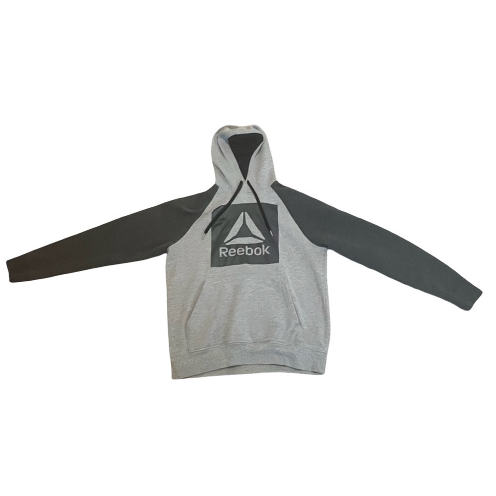 Reebok Men's Hoodie in Gray and Black. Size: Medium. Good Condition.